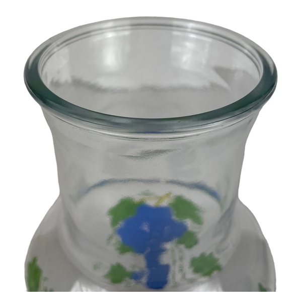 Vintage Cottage-core Blown Glass Painted Grape Juice Lid Vines Indonesian Large - Picture 12 of 12